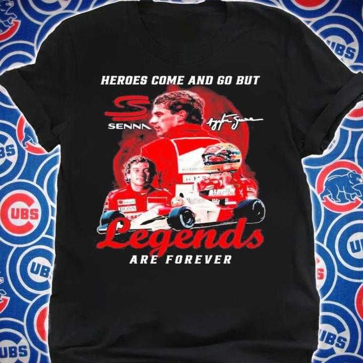 Ayrton Senna Heroes Come And Go But Legends Are Forever Signatures T-Shirt t-shirt shirt