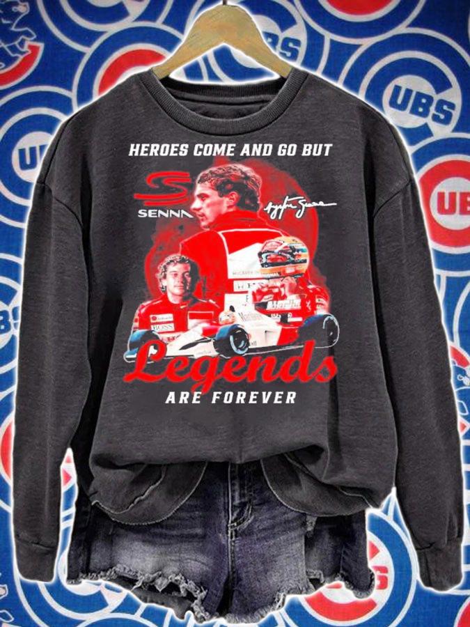 Ayrton Senna Heroes Come And Go But Legends Are Forever Signatures T-Shirt t-shirt sweatshirt