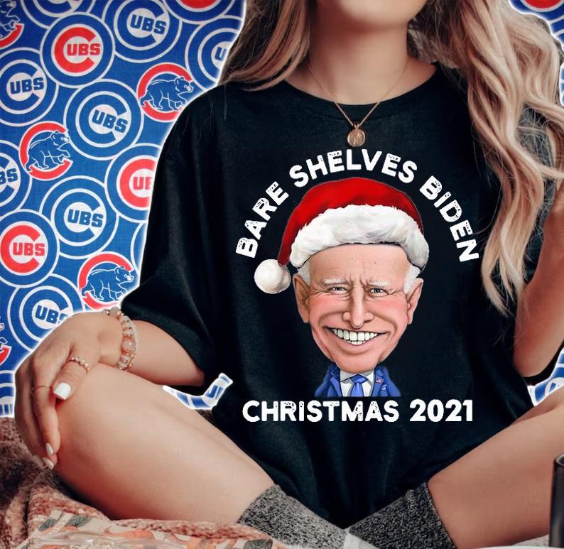 Bare Shelves Biden Christmas 2021 Impeach Joe Biden Conservative Anti Biden t-shirt woman shirt