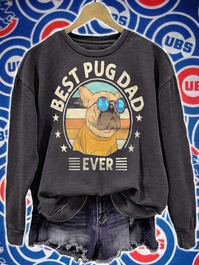 Best Pug Dad Ever Retro Vintage Cute T-Shirt t-shirt sweatshirt