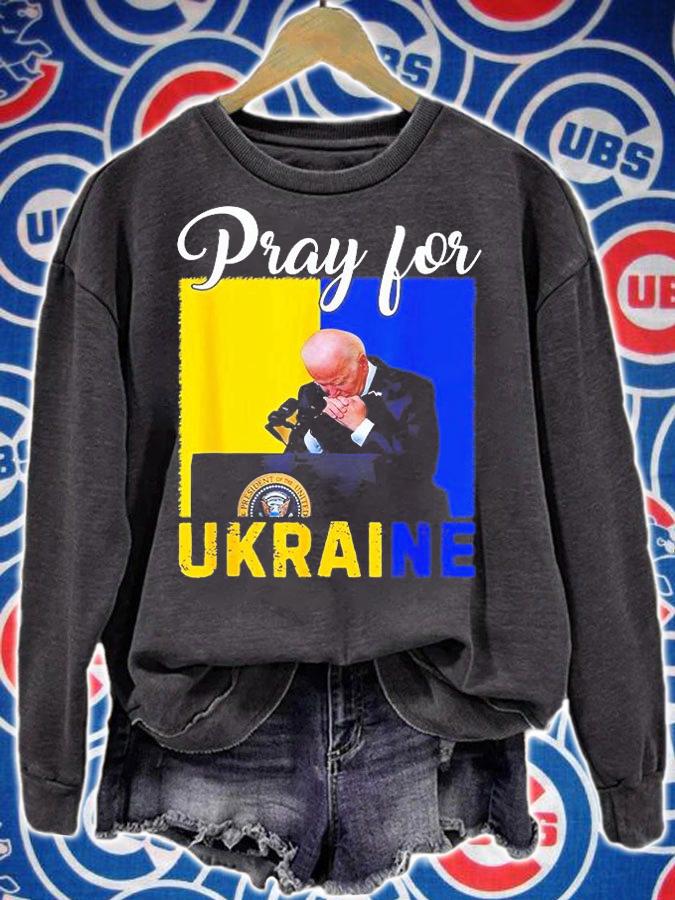 Biden Pray For Ukraine Funny With Face 2022 T-Shirt t-shirt sweatshirt