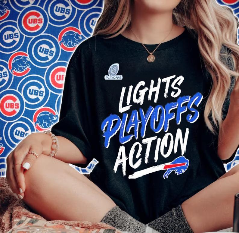 Buffalo Bills NFL Playoffs Bound Lights Action 2021 Shirt t-shirt woman shirt