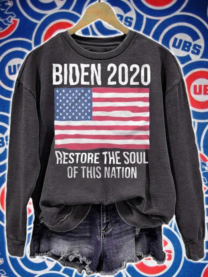 Joe Biden 2020 Restore The Soul Of This Nation USA Flag T-Shirt t-shirt sweatshirt