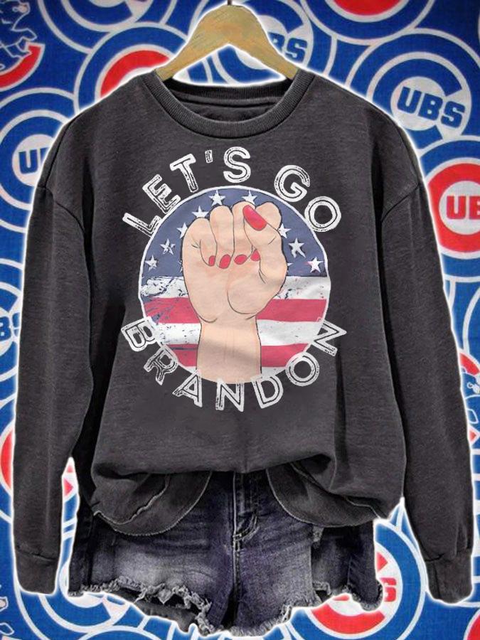 Let's Go Brandon Liberal Fist USA Flag T-Shirt t-shirt sweatshirt