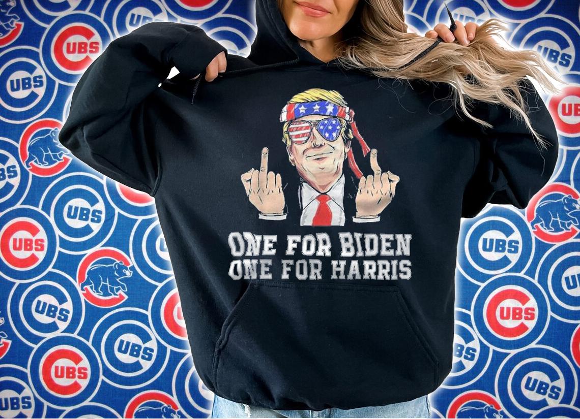 One For Biden Haris Donald Trump Middle Finger Biden Harris America Republican T-Shirt t-shirt