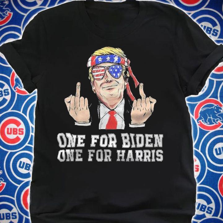One For Biden Haris Donald Trump Middle Finger Biden Harris America Republican T-Shirt t-shirt