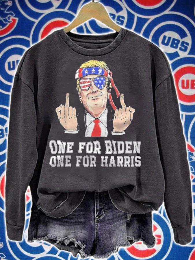 One For Biden Haris Donald Trump Middle Finger Biden Harris America Republican T-Shirt t-shirt