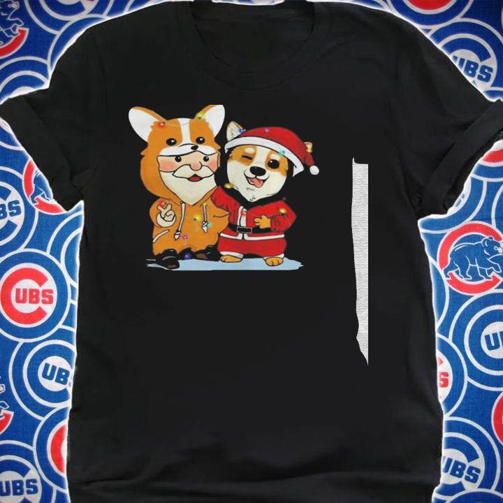 Corgi and santa claus friends christmas shirt t-shirt