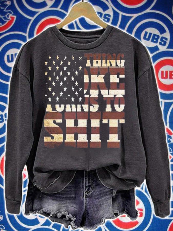 Everything Woke Turns To Shit American Flag Retro T-Shirt t-shirt sweatshirt