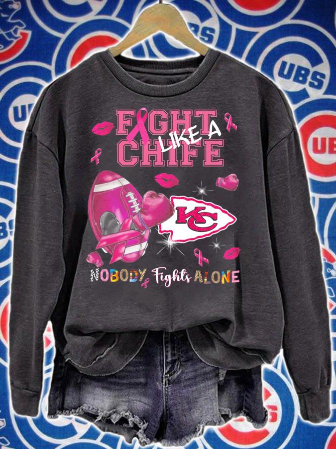 Kansas City Chiefs Fight Chiefs Like A Nobody Fights Alone Breast Cancer t-shirt sweatshirt