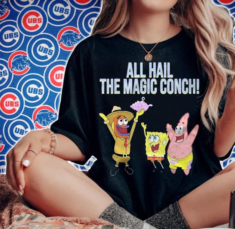 Spongebob Squarepants  All Hail The Magic Conch! Shirt t-shirt woman shirt