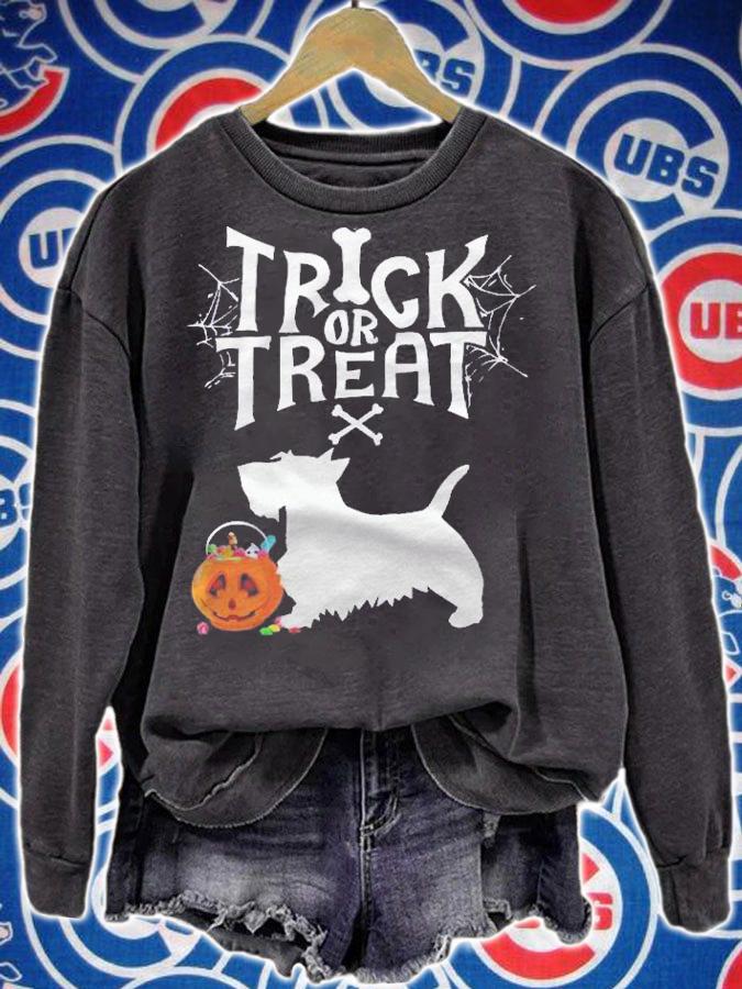Trick Or Treat Scottie Scottish Terrier Halloween Dog Shirt t-shirt sweatshirt