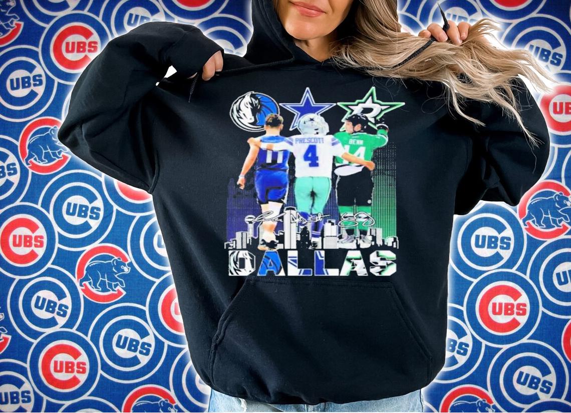 Dallas Mavericks Doncic 11 Dallas Cowboys Prescott 4 Dallas Stars Benn 14 Dallas City Signatures Shirt t-shirt hoodie