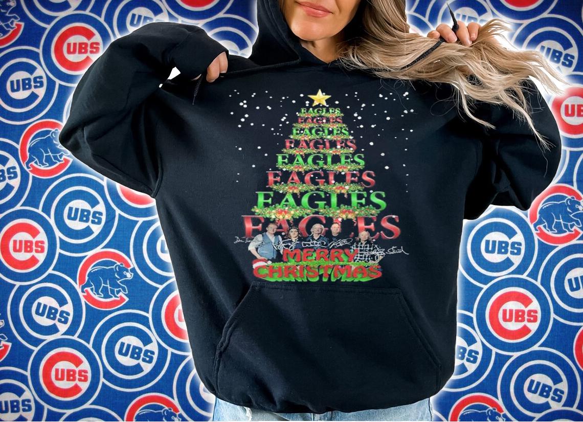 Eagles Band Signatures Merry Christmas Tree Shirt t-shirt hoodie