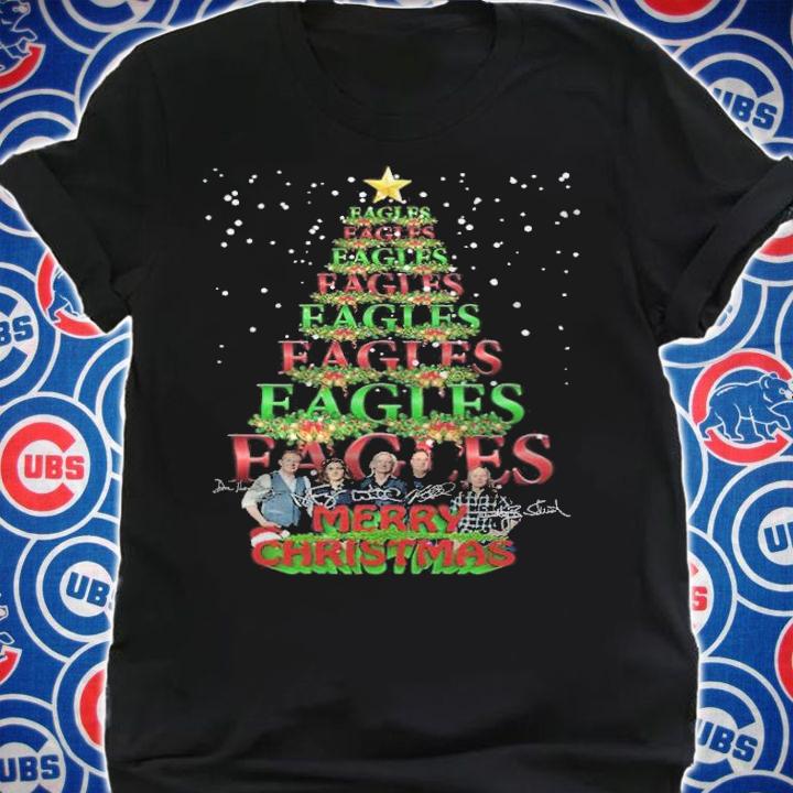 Eagles Band Signatures Merry Christmas Tree Shirt t-shirt shirt