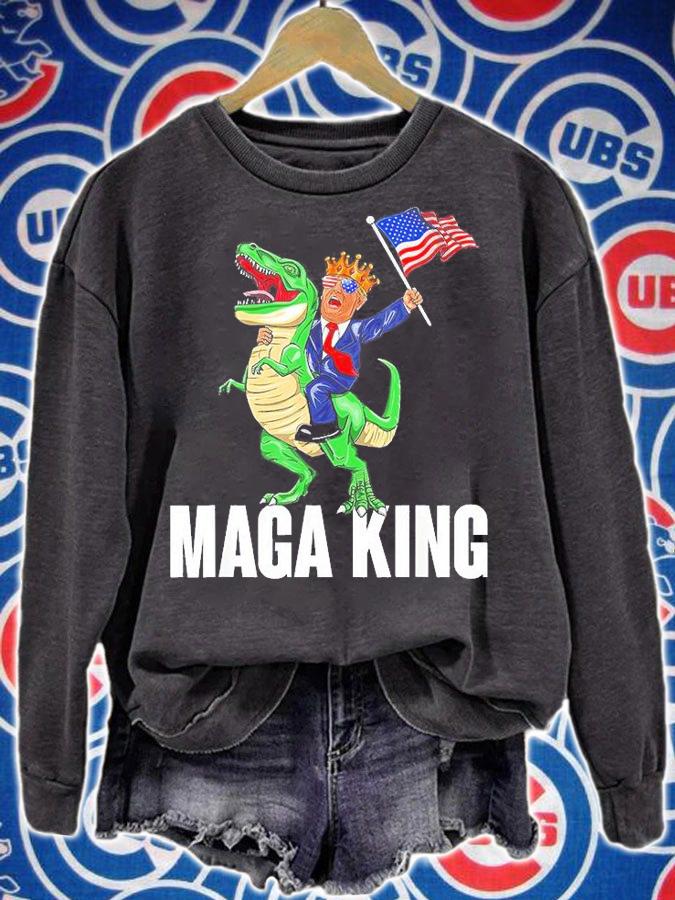 Maga King Trump Riding Dinosaur Pro Trump T-Shirt t-shirt