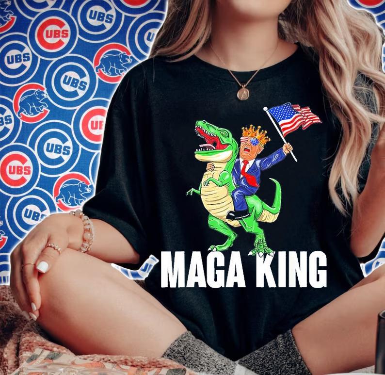 Maga King Trump Riding Dinosaur Pro Trump T-Shirt t-shirt