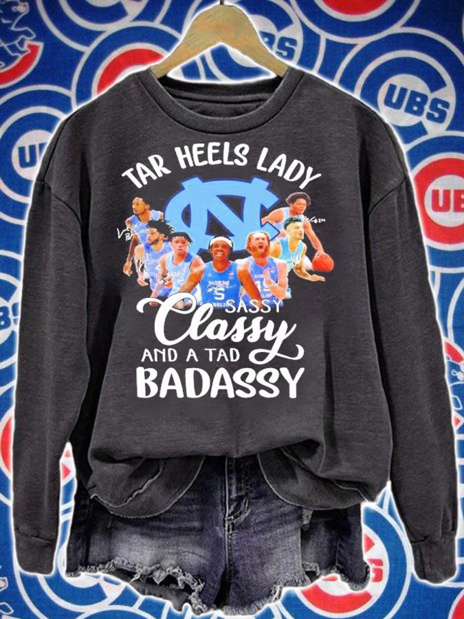 North Carolina Tar Heels Lady Sassy Classy And A Tad Badassy Signatures Shirt t-shirt sweatshirt