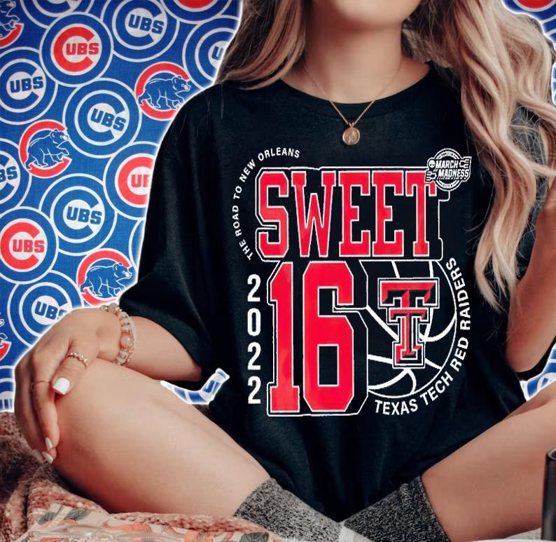 Texas Tech Red Raiders March Madness Sweet 16 NCAA The Road To New Orleans 2022 T-Shirt t-shirt woman shirt