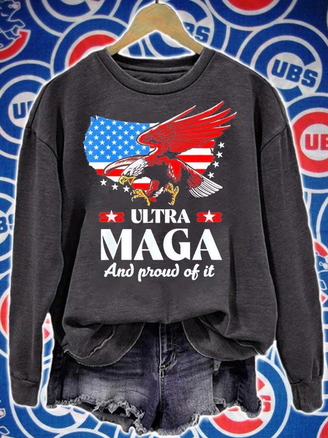 Ultra Maga Eagle Anti Biden US Flag Pro Trump Trendy T-Shirt t-shirt sweatshirt