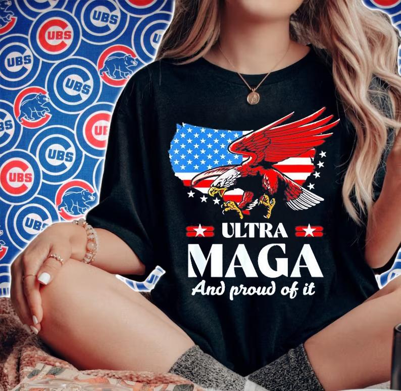 Ultra Maga Eagle Anti Biden US Flag Pro Trump Trendy T-Shirt t-shirt woman shirt