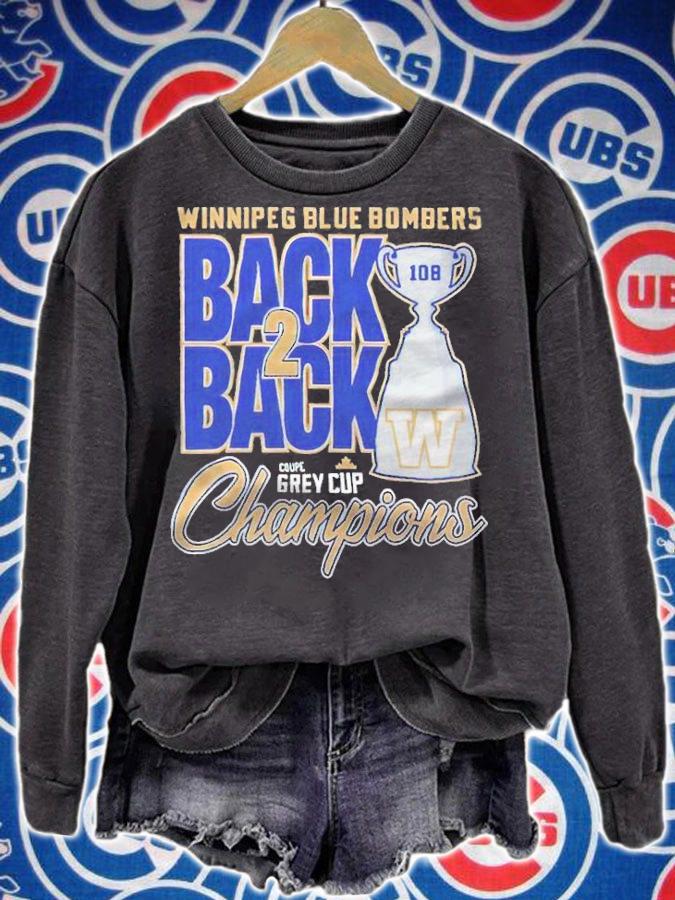 Winnipeg Blue Bombers Back 2 Back Coupe Grey Cup Champions T-shirt t-shirt sweatshirt