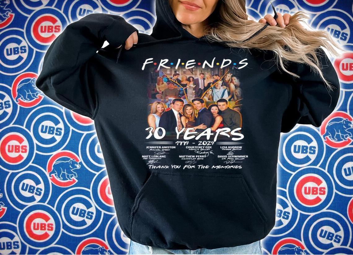 Friends TV Show 30 Years 1994-2024 signatures thank you for the memories t-shirt hoodie