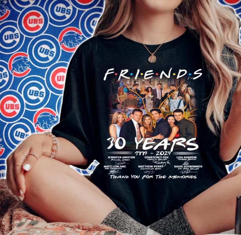 Friends TV Show 30 Years 1994-2024 signatures thank you for the memories t-shirt woman shirt