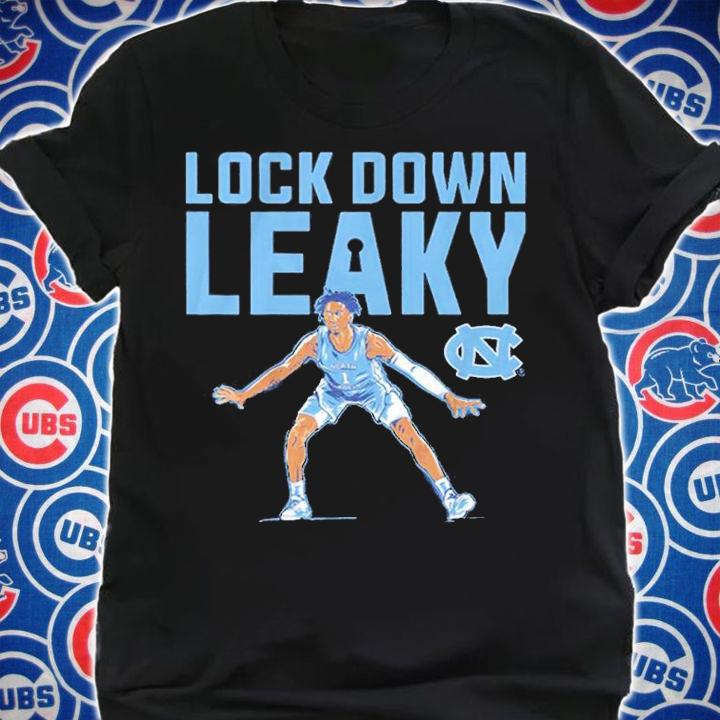 UNC Basketball Lock Down Leaky Black Shirt t-shirt
