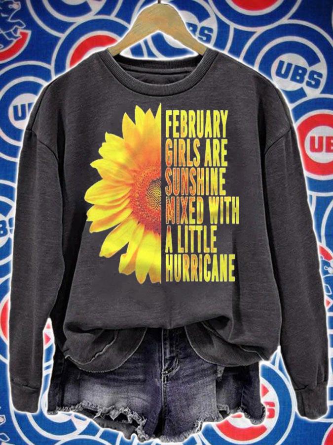 February Sunflower Birthday Gift Idea For Women Shirt t-shirt sweatshirt