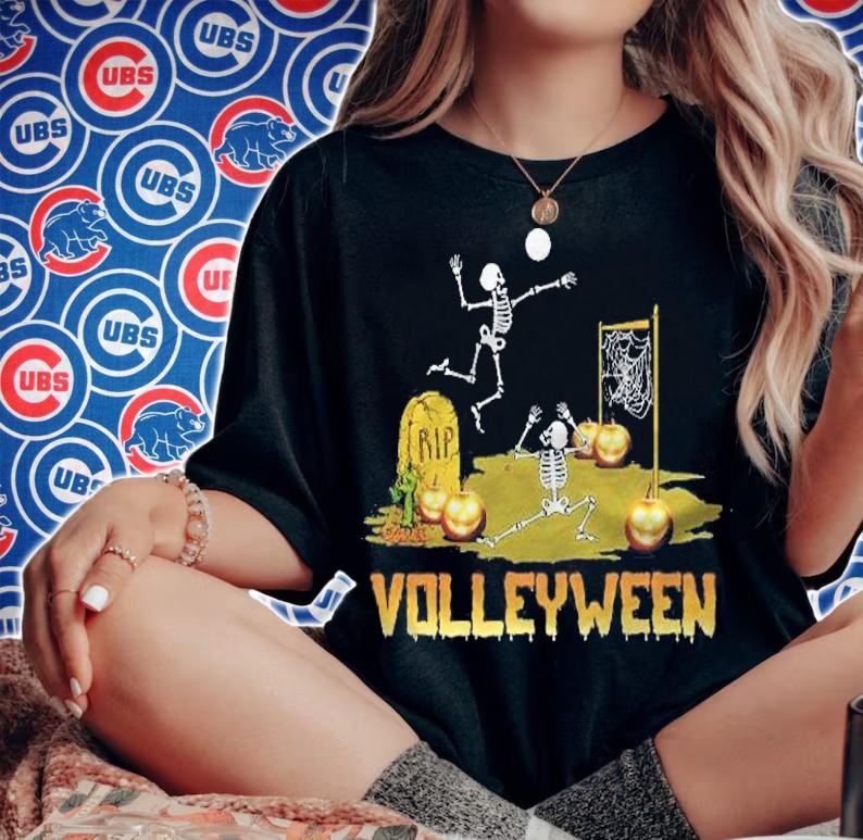 Volleyball Halloween Volleyween Skeleton Costume T-shirt t-shirt woman shirt