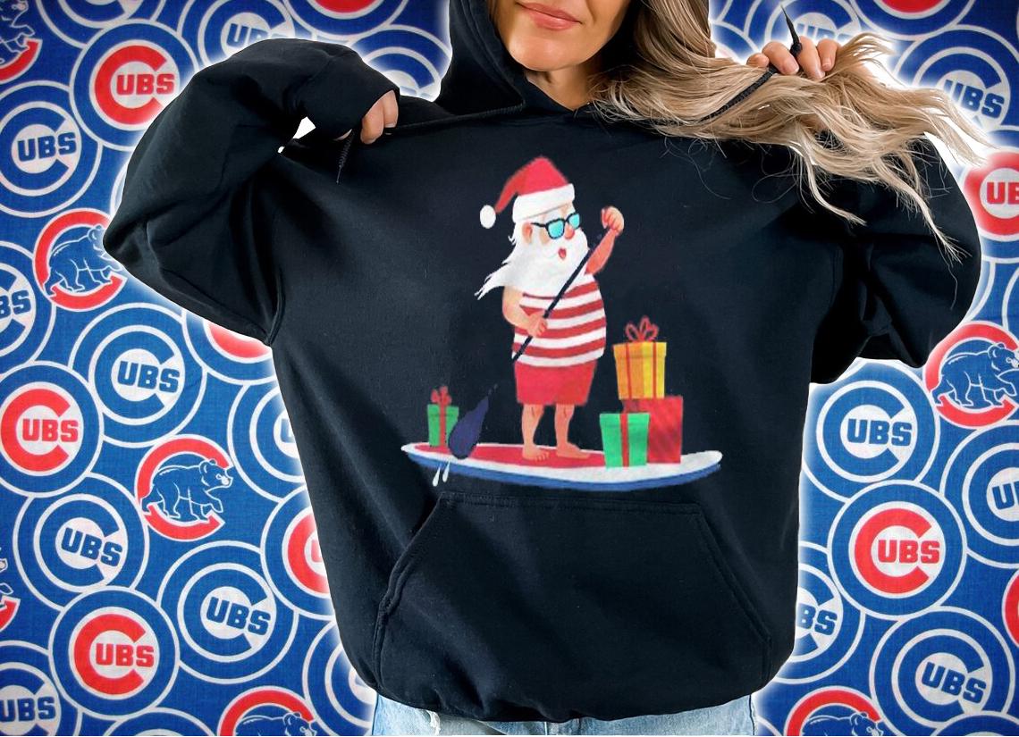 Christmas Paddle Boarding Santa In Swim Shorts Gift Shirt t-shirt hoodie