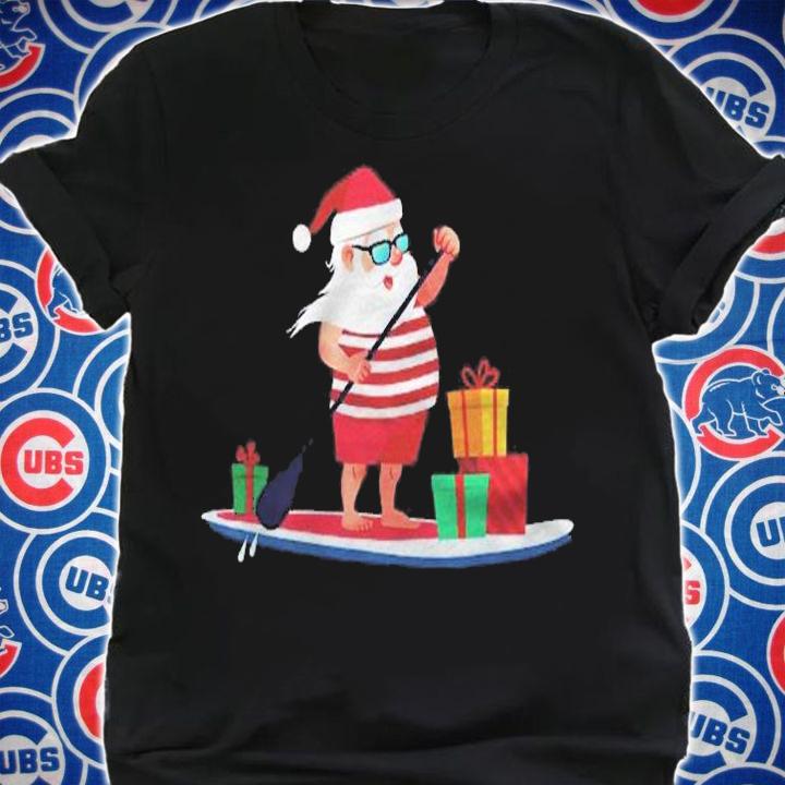 Christmas Paddle Boarding Santa In Swim Shorts Gift Shirt t-shirt shirt