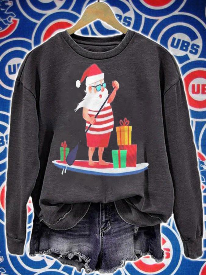 Christmas Paddle Boarding Santa In Swim Shorts Gift Shirt t-shirt sweatshirt