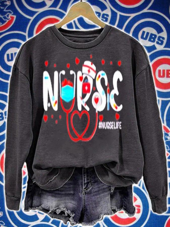 Nurse Cute Valentine's Day Valentine Heart Nurse Stethoscope T-Shirt t-shirt sweatshirt