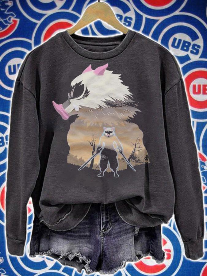 Demon Slayer Hashibira Inosuke character's shadow T-shirt sweatshirt