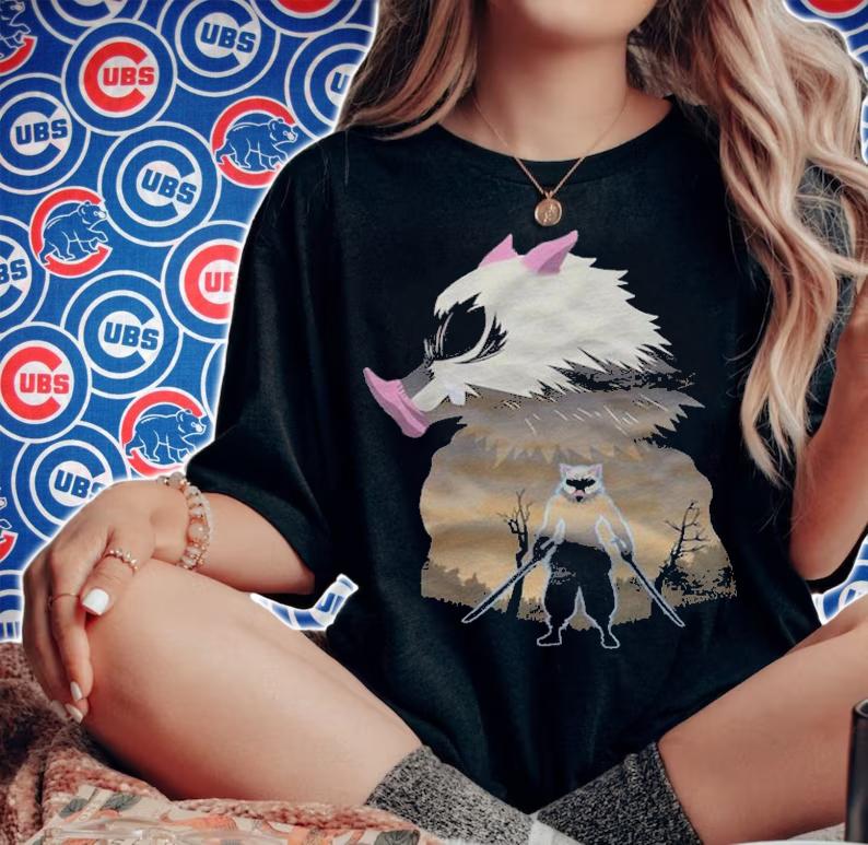 Demon Slayer Hashibira Inosuke character's shadow T-shirt woman shirt
