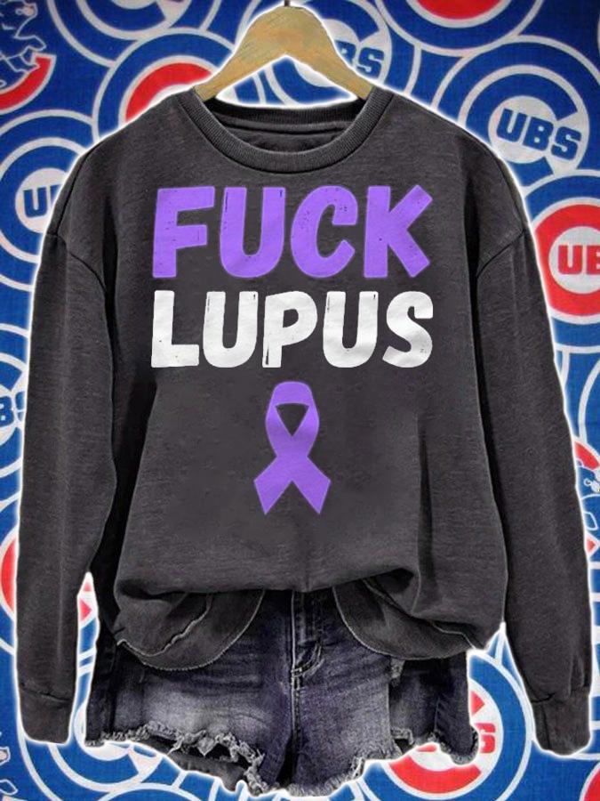 Fuck Lupus Awareness Purple Ribbon Support Fighter Warrior shirt sweatshirt