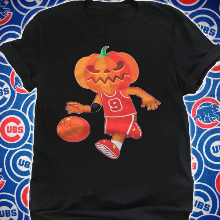 Halloween Basketball Player Pumpkin Head Scary Gift T-shirt shirt