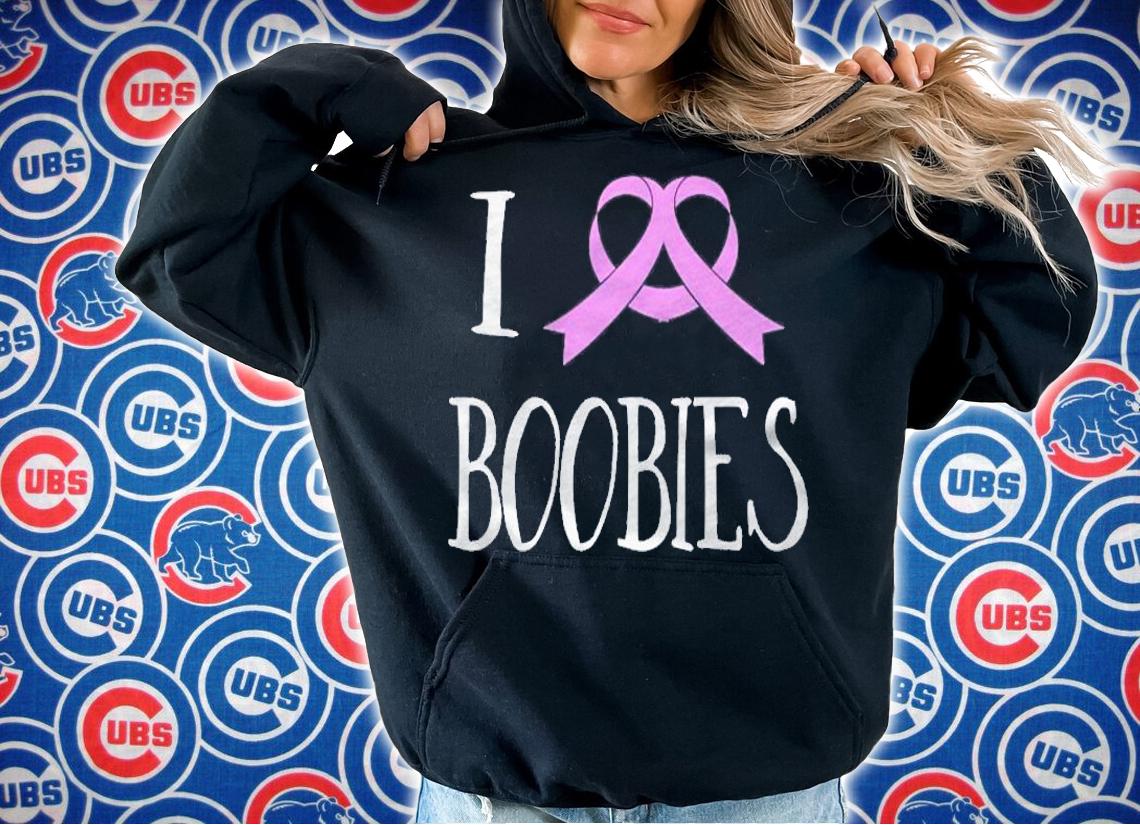 I Love Boobies Ribbon Heart Breast Cancer Awareness Shirt hoodie