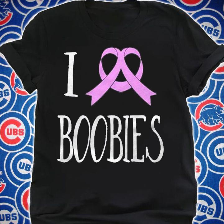 I Love Boobies Ribbon Heart Breast Cancer Awareness Shirt shirt
