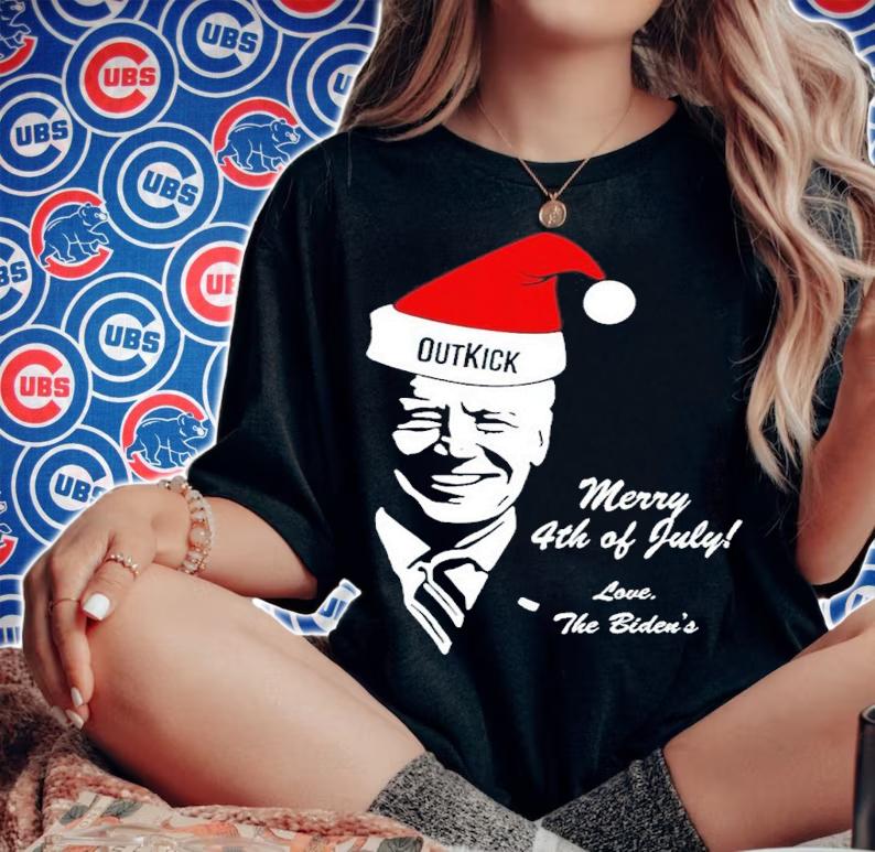 Joe Biden Santa Outkick Merry 4th Of July Love The Biden's Shirt woman shirt