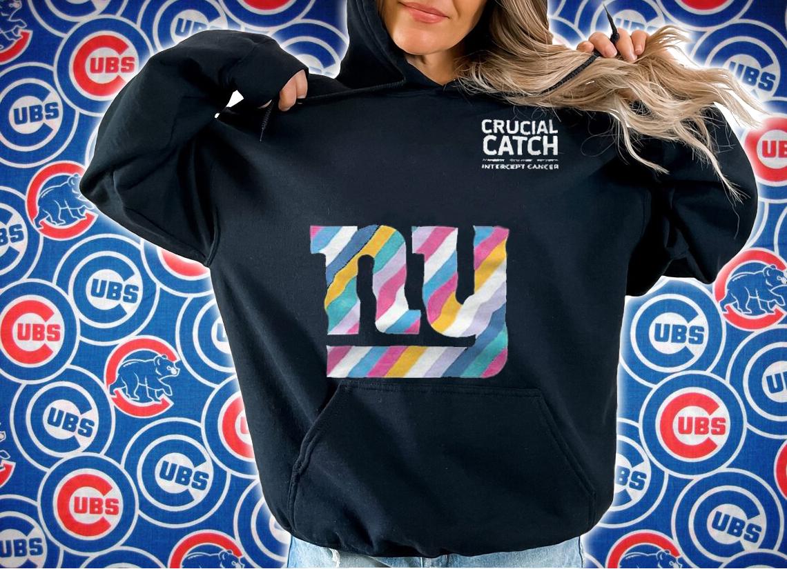 New York Giants football team crucial catch intercept cancer T-shirt hoodie