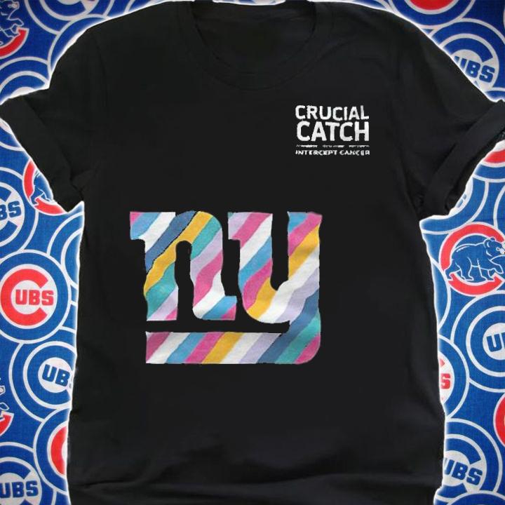 New York Giants football team crucial catch intercept cancer T-shirt shirt