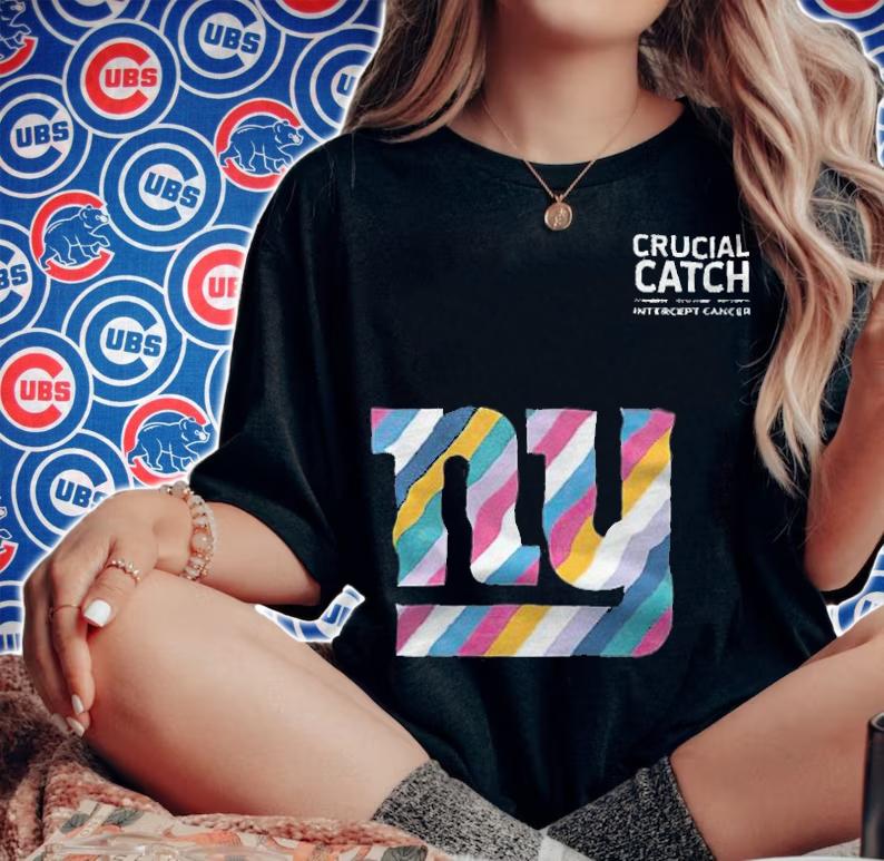 New York Giants football team crucial catch intercept cancer T-shirt woman shirt