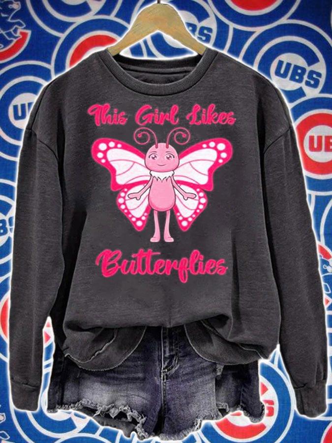 Girl Likes Butterflies Nature Wildlife Shirt sweatshirt