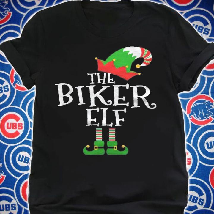 Funny The Biker Elf Matching Family Group Gift Christmas Shirt