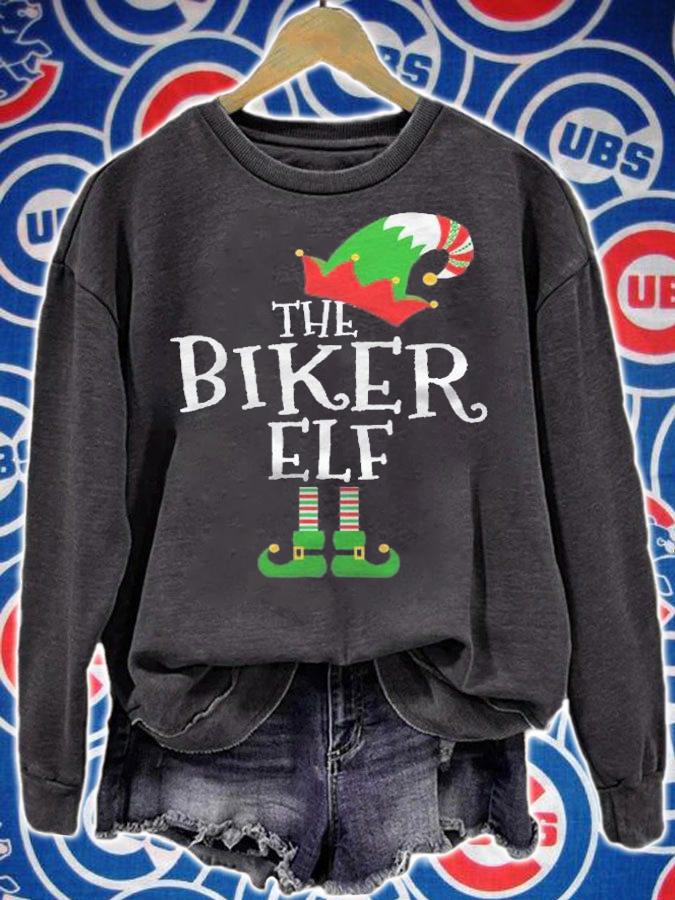Funny The Biker Elf Matching Family Group Gift Christmas Shirt