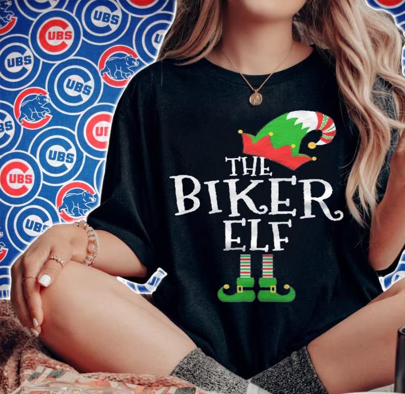 Funny The Biker Elf Matching Family Group Gift Christmas Shirt