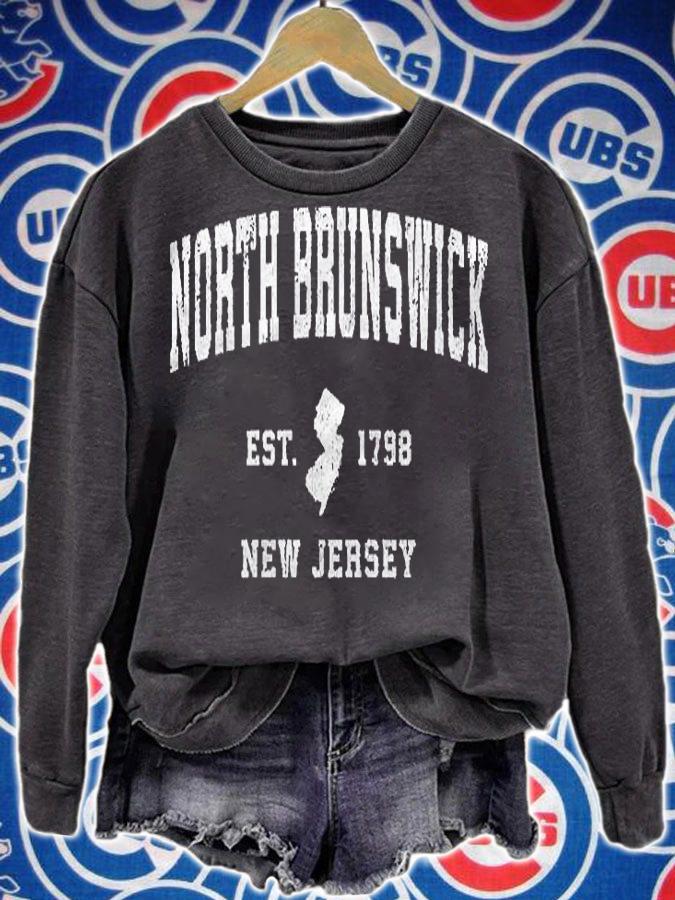 North Brunswick New Jersey Nj Vintage Athletic Sports Design Shirt sweatshirt
